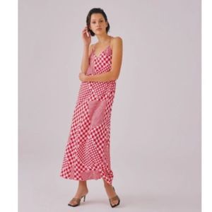 C/MEO Collective Just Asking Dress Red Houndstooth Size XS